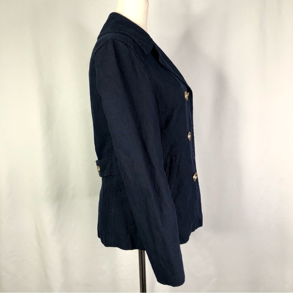 J. Crew navy lightweight canvas double breasted jacket 2 - Picture 3 of 8